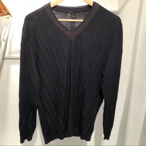 Fendi V neck Sweater in Navy size L
